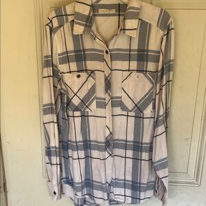 Rails Blue and White Plaid Women's Top